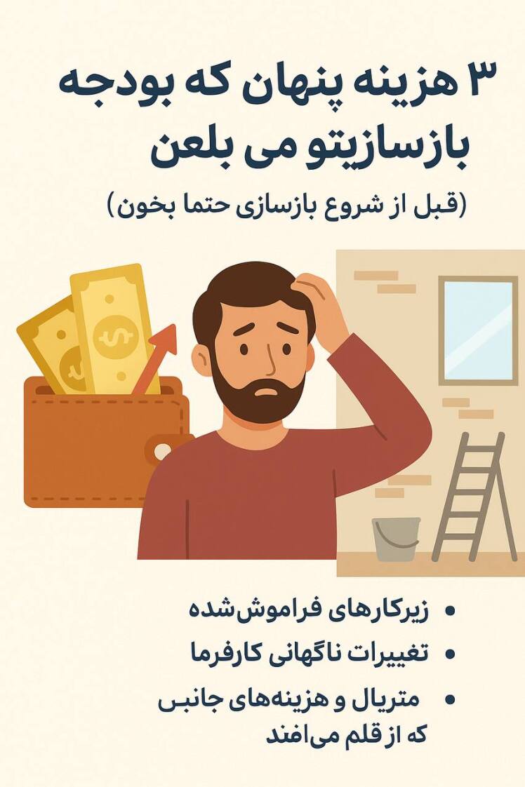 ۳ هزینه پنهان که بودجه بازسازی رو می‌بلعن( قبل شروع به آن توجه کن!)